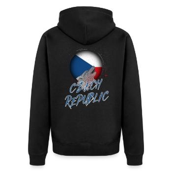 République tchèque - Veste à capuche bio Premium Unisexe - noir - Dos - Nico (187cm)