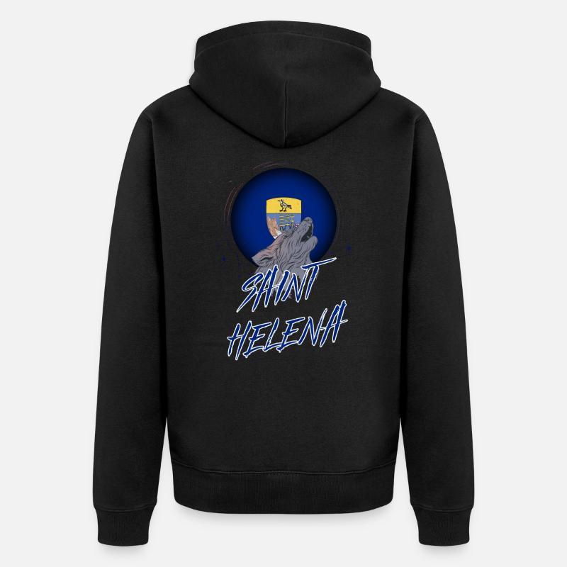 St. Helena - Unisex Premium Bio Zip Hoodie - Schwarz