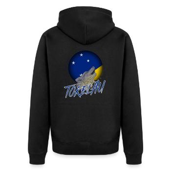 Tokelau - Unisex Premium Organic Zip Hoodie - black - Back - Nico (187cm)
