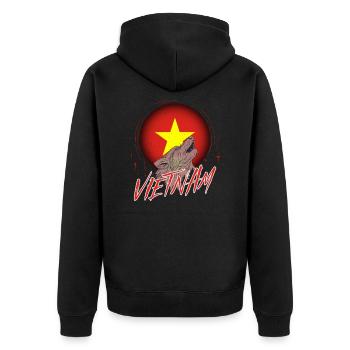 Vietnam - Veste à capuche bio Premium Unisexe - noir - Dos - Nico (187cm)