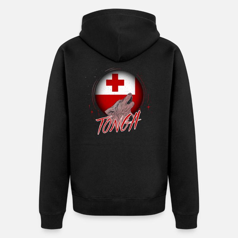Tonga - Unisex Premium Bio Zip Hoodie - Schwarz