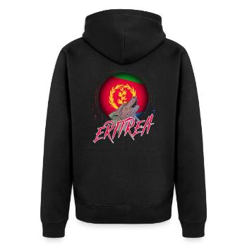 Eritrea - Unisex Premium Bio Zip Hoodie - Schwarz - Hinten - Nico (187cm)