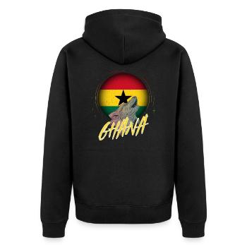 Ghana - Veste à capuche bio Premium Unisexe - noir - Dos - Nico (187cm)