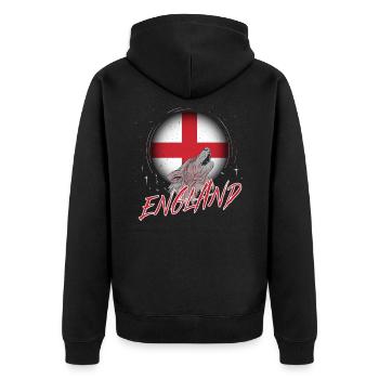 Angleterre - Veste à capuche bio Premium Unisexe - noir - Dos - Nico (187cm)