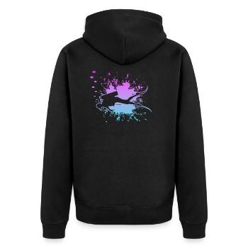 Dive - Tauchen Taucher Geschenk - Unisex Premium Bio Zip Hoodie - Schwarz - Hinten - Nico (187cm)