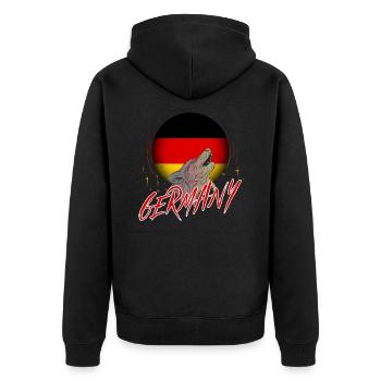 Germany - Unisex Premium Organic Zip Hoodie - black - Back - Nico (187cm)