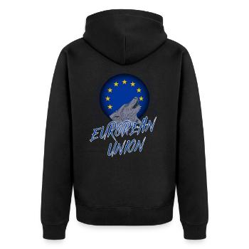 Union européenne - Veste à capuche bio Premium Unisexe - noir - Dos - Nico (187cm)