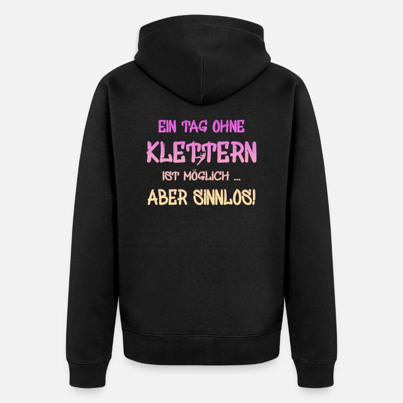 klettern - Unisex Premium Bio Zip Hoodie - Schwarz