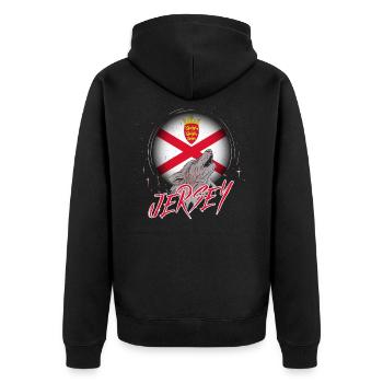 Jersey - Unisex Premium Bio Zip Hoodie - Schwarz - Hinten - Nico (187cm)
