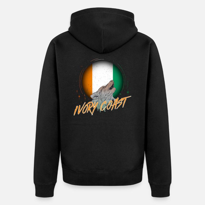 Côte d'Ivoire - Veste à capuche bio Premium Unisexe - noir
