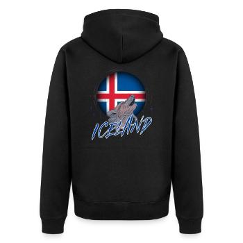 Islande - Veste à capuche bio Premium Unisexe - noir - Dos - Nico (187cm)