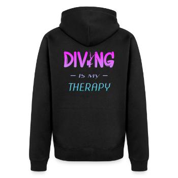 Tauchen Taucher Geschenk - Unisex Premium Bio Zip Hoodie - Schwarz - Hinten - Nico (187cm)