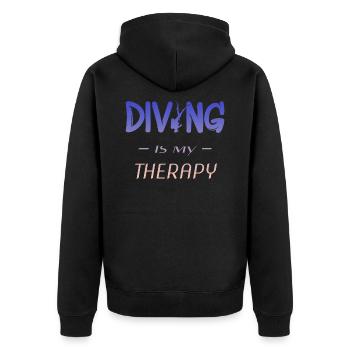 Diving Tauchen Taucher - Unisex Premium Bio Zip Hoodie - Schwarz - Hinten - Nico (187cm)