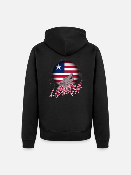 Liberia - Unisex Premium Organic Zip Hoodie - black
