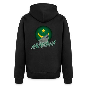 Mauretanien - Unisex Premium Bio Zip Hoodie - Schwarz - Hinten - Nico (187cm)