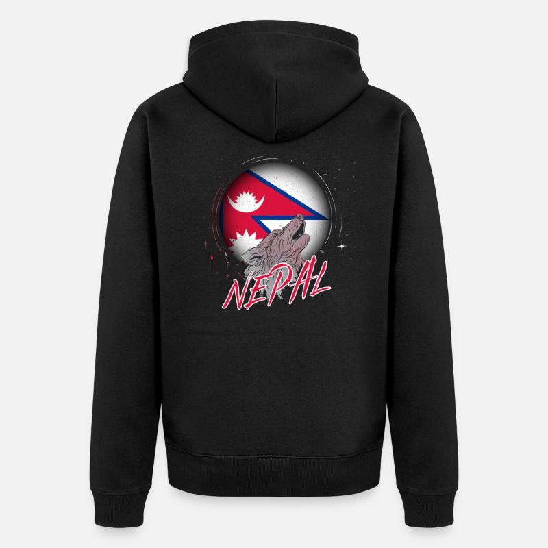 Népal - Veste à capuche bio Premium Unisexe - noir