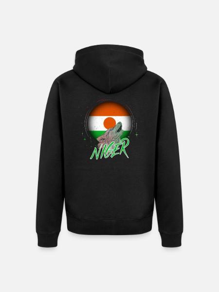 Niger - Unisex Premium Organic Zip Hoodie - black