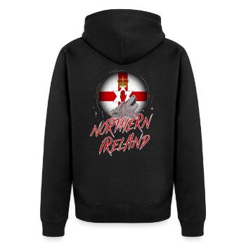Northern Ireland - Unisex Premium Organic Zip Hoodie - black - Back - Nico (187cm)