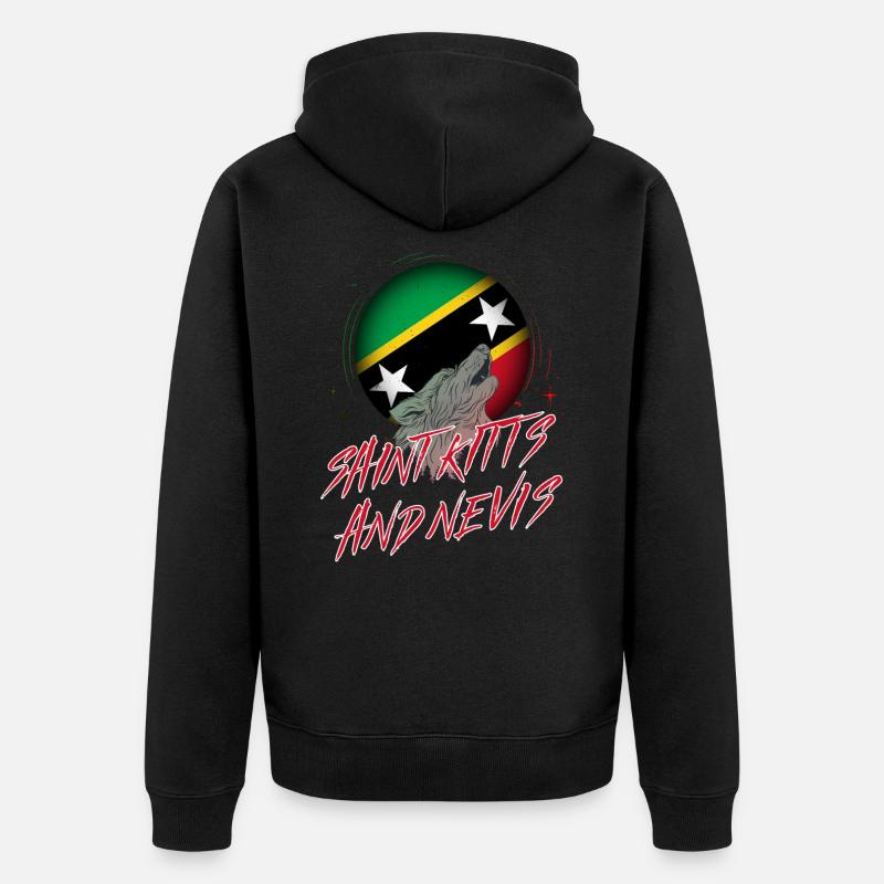 Saint Kitts et Nevis - Veste à capuche bio Premium Unisexe - noir
