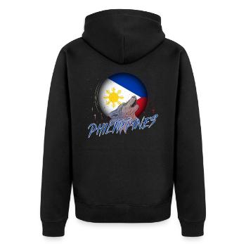 Philippinen - Unisex Premium Bio Zip Hoodie - Schwarz - Hinten - Nico (187cm)