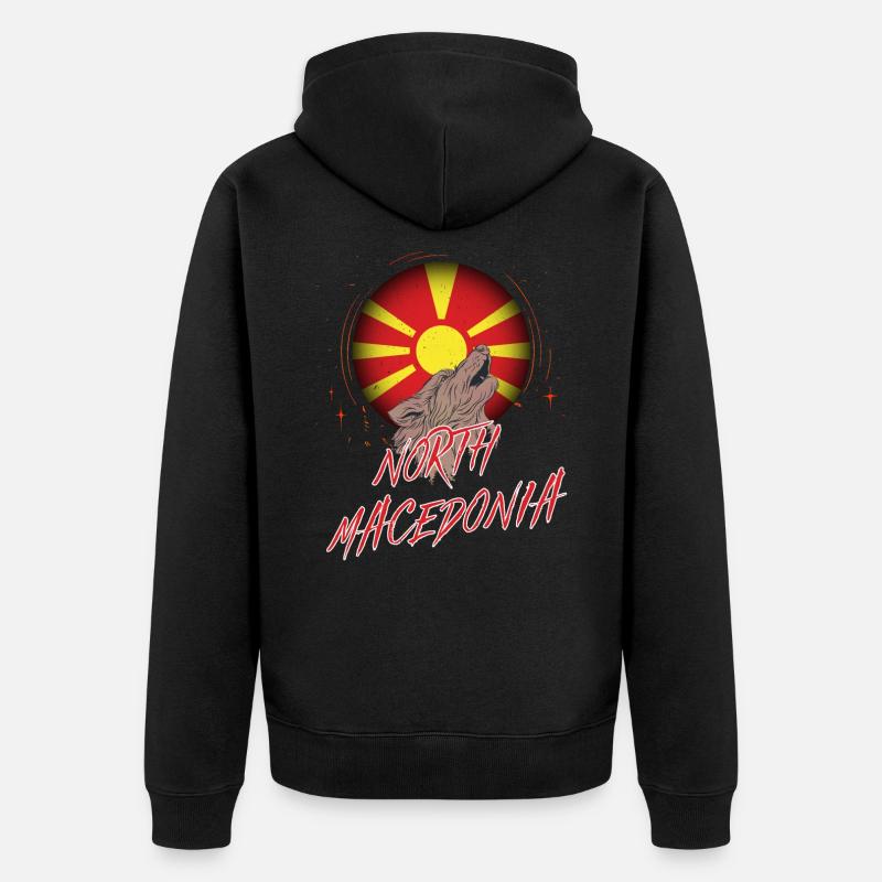 Macédoine du Nord - Veste à capuche bio Premium Unisexe - noir