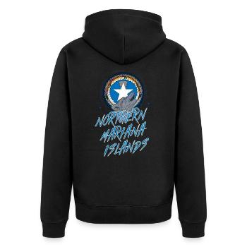 Mariannes du Nord (Îles) - Veste à capuche bio Premium Unisexe - noir - Dos - Nico (187cm)