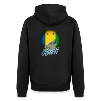 Ogoni - Unisex Premium Bio Zip Hoodie - Schwarz - Hinten - Nico (187cm)