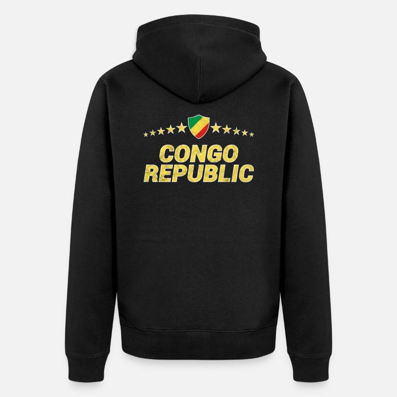 République du Congo - Veste à capuche bio Premium Unisexe - noir