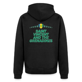 Saint Vincent and the Grenadines - Unisex Premium Organic Zip Hoodie - black - Back - Nico (187cm)