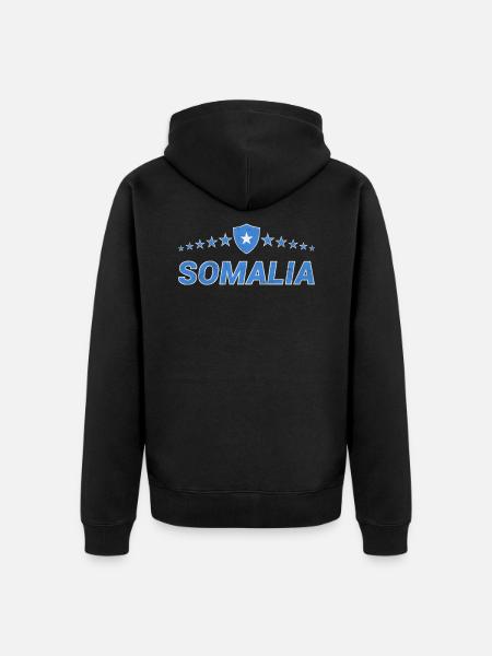 Somalia - Unisex Premium Organic Zip Hoodie - black