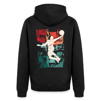 Basket-ball Basket-ball joueur Fan Vintage rétro - Veste à capuche bio Premium Unisexe - noir - Dos - Nico (187cm)