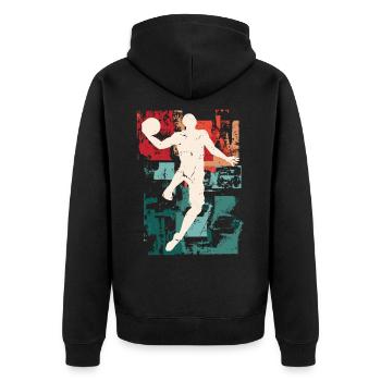 Basket-ball Basket-ball joueur Fan Vintage rétro - Veste à capuche bio Premium Unisexe - noir - Dos - Nico (187cm)
