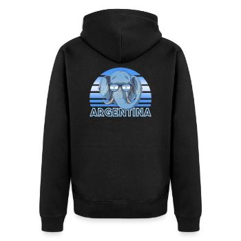 Argentinien - Unisex Premium Bio Zip Hoodie - Schwarz - Hinten - Nico (187cm)