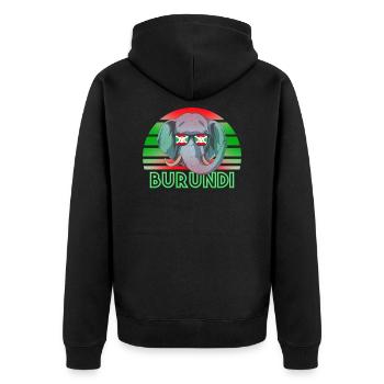 Burundi - Unisex Premium Bio Zip Hoodie - Schwarz - Hinten - Nico (187cm)