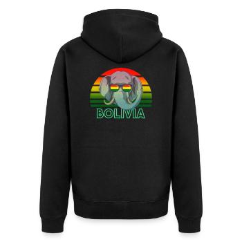 Bolivie - Veste à capuche bio Premium Unisexe - noir - Dos - Nico (187cm)