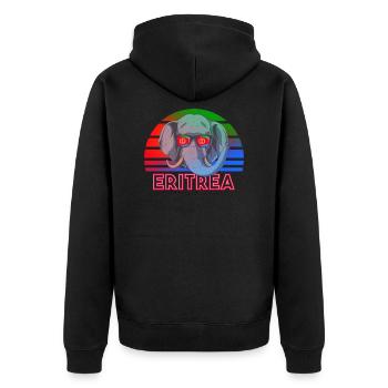 Eritrea - Unisex Premium Bio Zip Hoodie - Schwarz - Hinten - Nico (187cm)