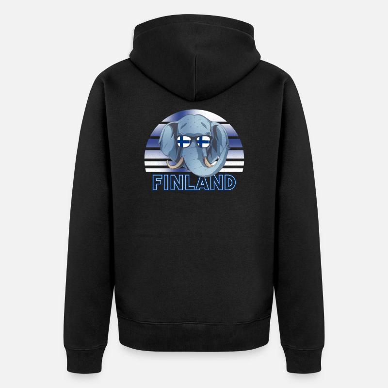 Finnland - Unisex Premium Bio Zip Hoodie - Schwarz