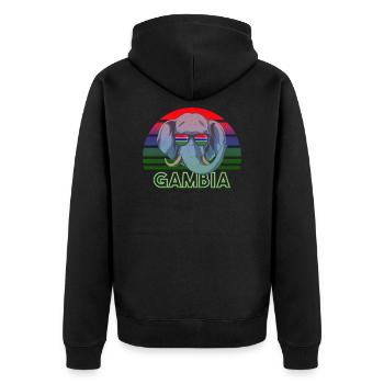 Gambie - Veste à capuche bio Premium Unisexe - noir - Dos - Nico (187cm)