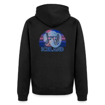 Islande - Veste à capuche bio Premium Unisexe - noir - Dos - Nico (187cm)