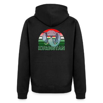 Kurdistan - Unisex Premium Bio Zip Hoodie - Schwarz - Hinten - Nico (187cm)