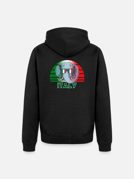Italy - Unisex Premium Organic Zip Hoodie - black