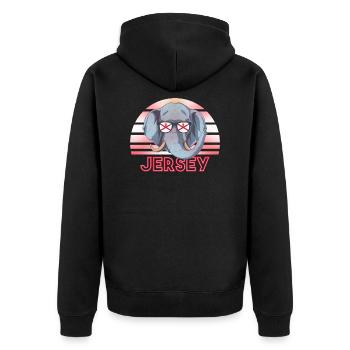 Jersey - Unisex Premium Bio Zip Hoodie - Schwarz - Hinten - Nico (187cm)