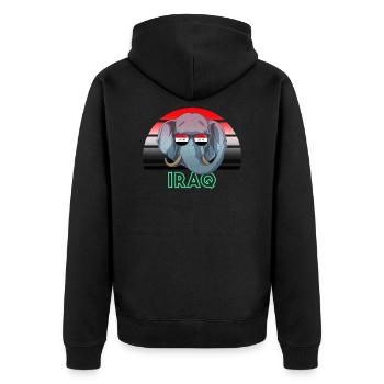 Irak - Unisex Premium Bio Zip Hoodie - Schwarz - Hinten - Nico (187cm)