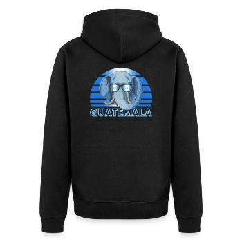Guatemala - Unisex Premium Organic Zip Hoodie - black - Back - Nico (187cm)