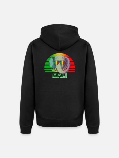 Mali - Unisex Premium Organic Zip Hoodie - black