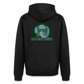 Mauretanien - Unisex Premium Bio Zip Hoodie - Schwarz - Hinten - Nico (187cm)