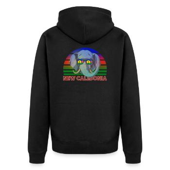 Neukaledonien - Unisex Premium Bio Zip Hoodie - Schwarz - Hinten - Nico (187cm)