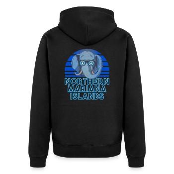 Nördliche Marianen - Unisex Premium Bio Zip Hoodie - Schwarz - Hinten - Nico (187cm)