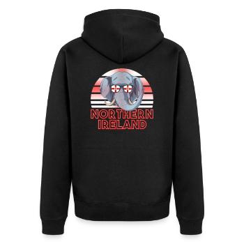 Northern Ireland - Unisex Premium Organic Zip Hoodie - black - Back - Nico (187cm)