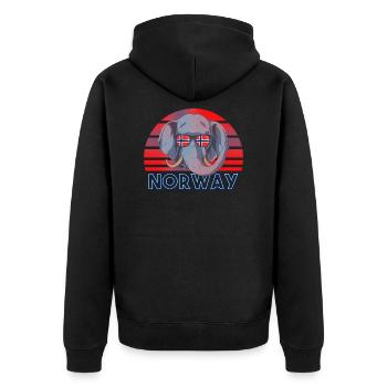 Norwegen - Unisex Premium Bio Zip Hoodie - Schwarz - Hinten - Nico (187cm)